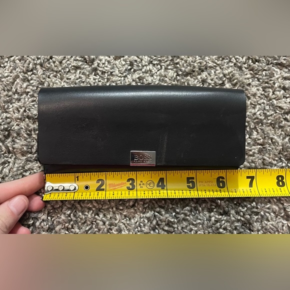 Hugo Boss Eyeglasses Case Boss Logo Snap Closure Sunglasses Black - Picture 10 of 11